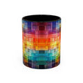 Colorful Mosaic Accent Coffee Mug - Vibrant Geometric Pattern (11/15 oz)