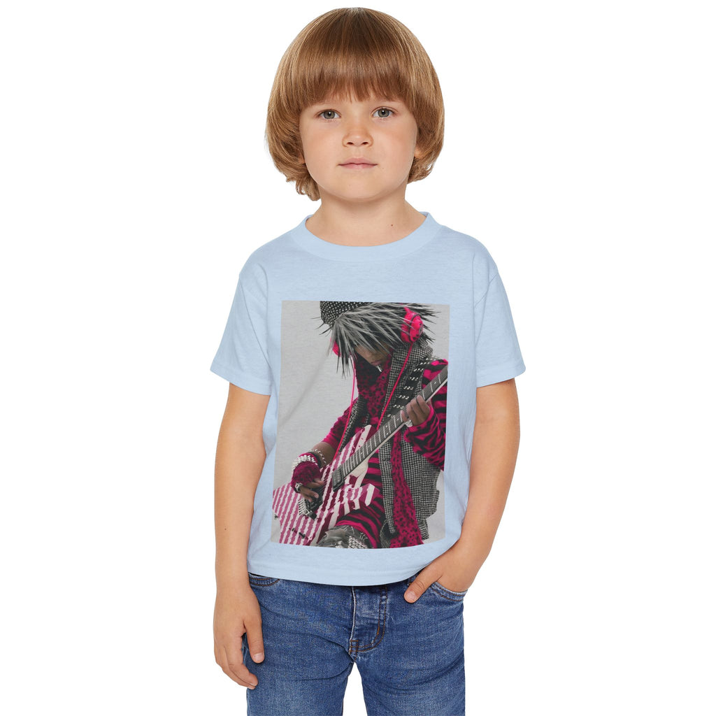 Toddler T‑Shirt — Pink Punk Guitar Kid Graphic Tee