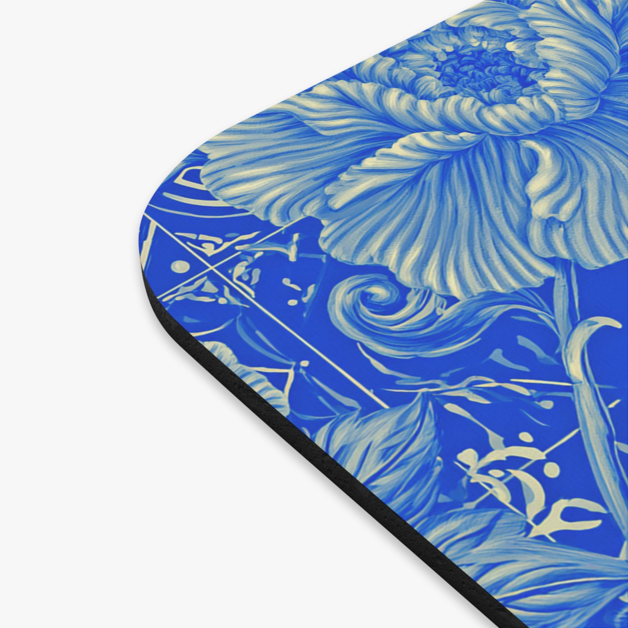 Blue Portrait Cat Mouse Pad — Artistic Decorative Desk Mat