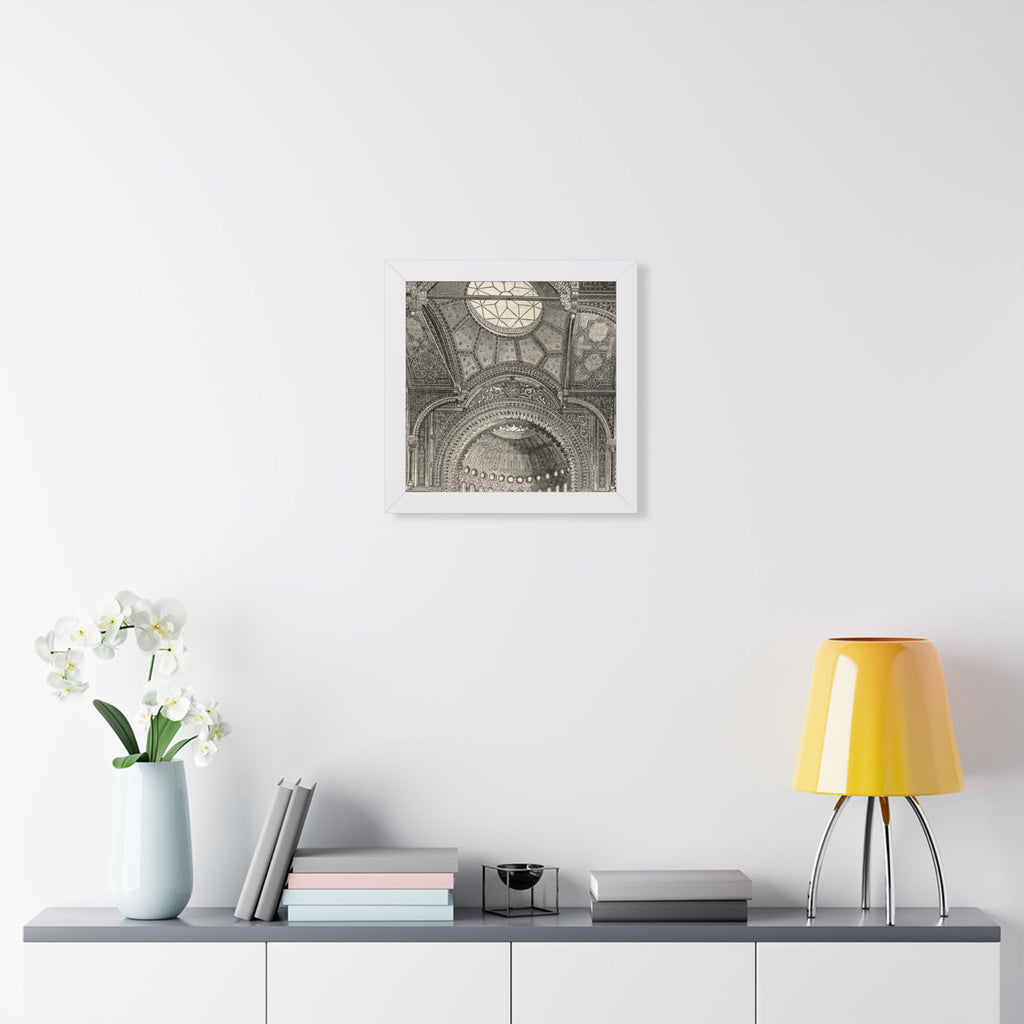 Detail of the New Jewish Synagogue, Berlin. Vintage Cathedral Ceiling Framed Poster — Architectural Interior Art Print