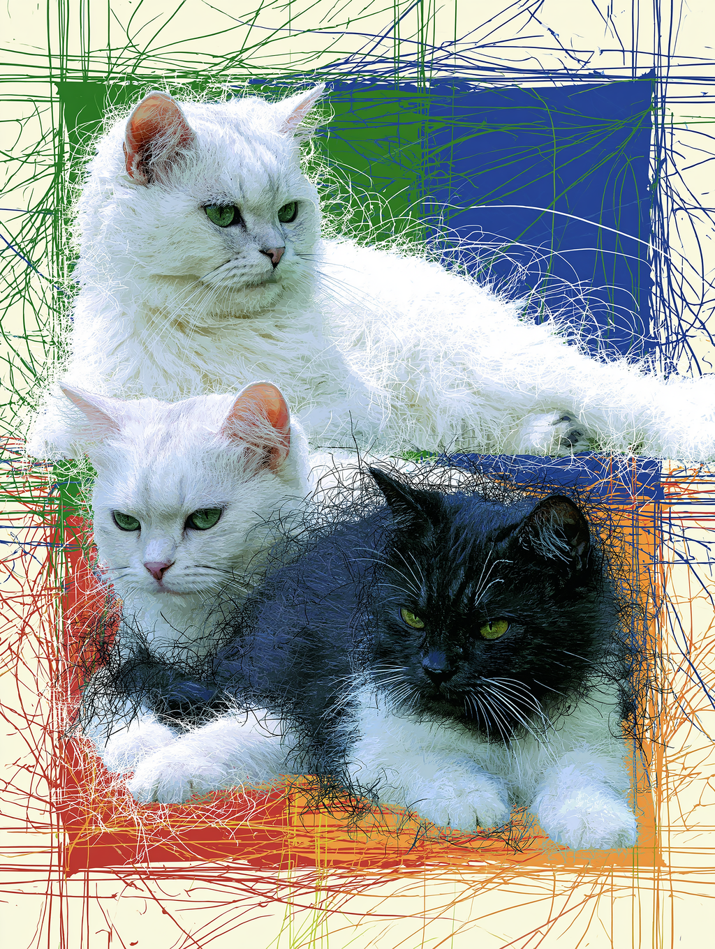 Cats on a Sunny Day  — Printable Digital Download