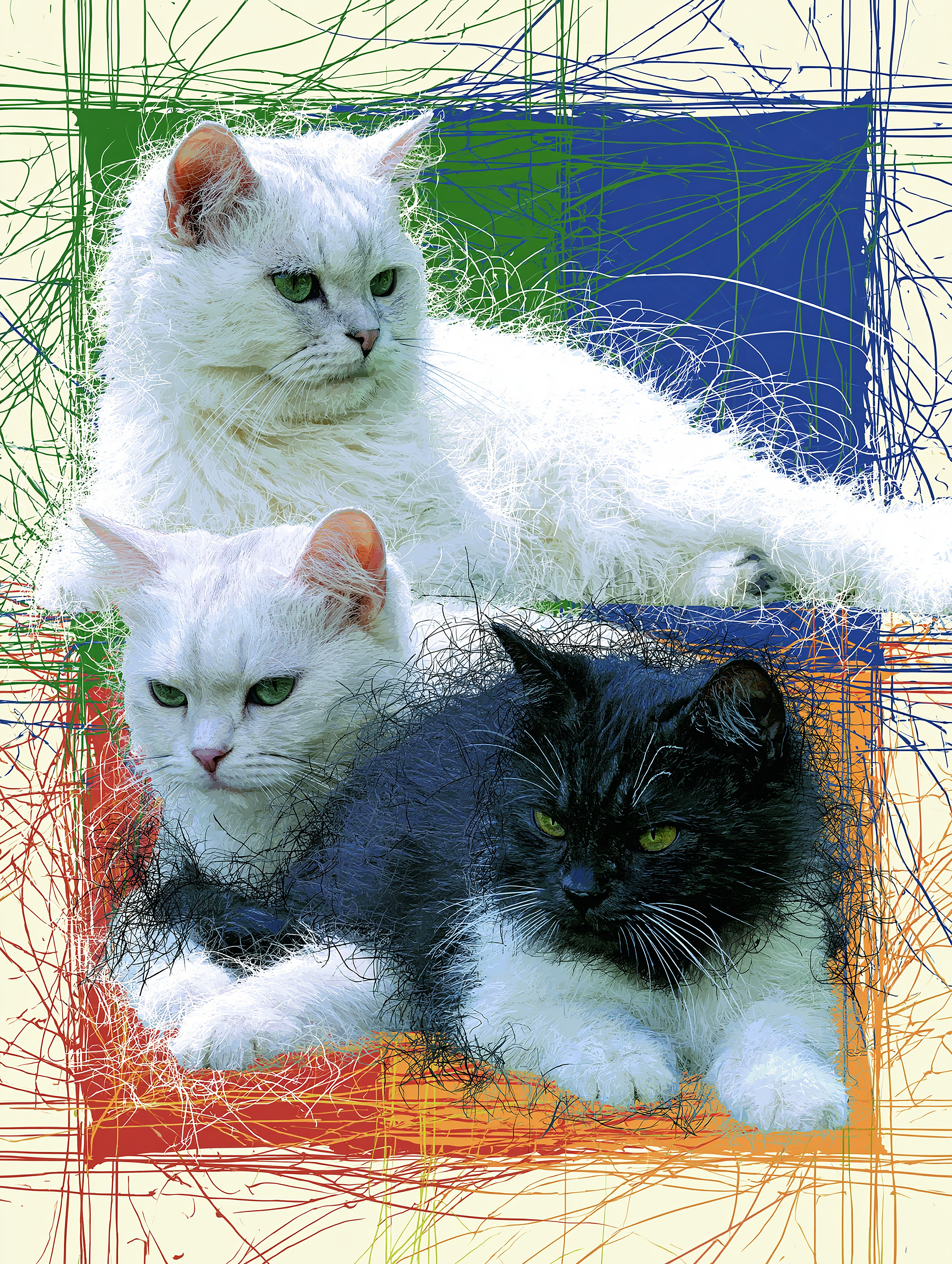 Cats on a Sunny Day  — Printable Digital Download